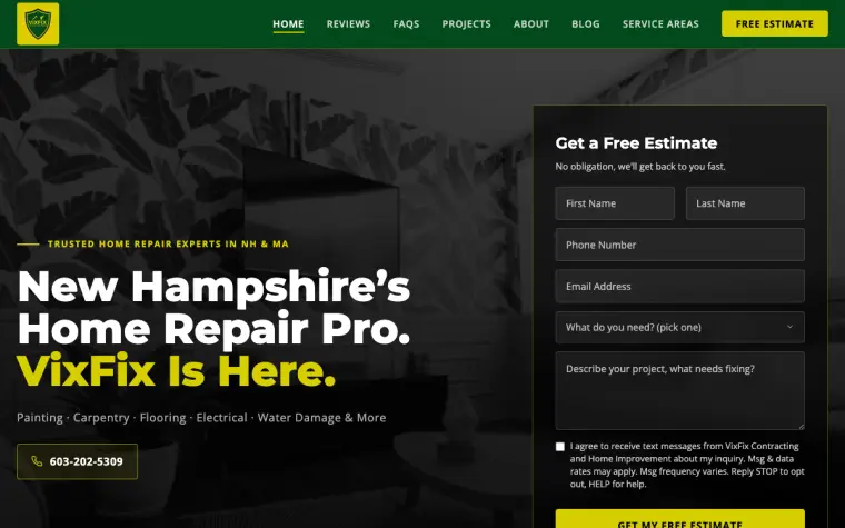 Screenshot of the VixFix Pro website